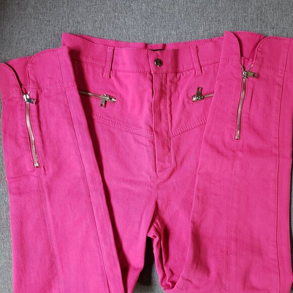 BNWoT ZARA WOMAN flirty hot pink zipper jeans (L) - Picture 7 of 7